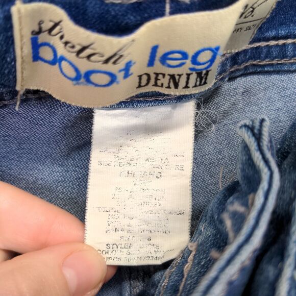 JMS Just My Size Women's Stretch Bootleg Jeans Blue Actual 38x31 5-Pocket - Picture 10 of 13